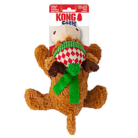 Holiday Cozie Reindeer Dog Toy, Md Brown