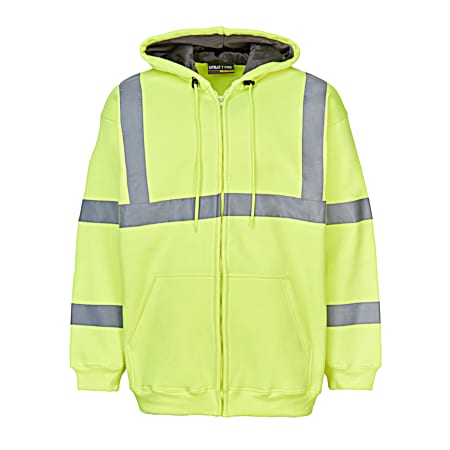 Men's Hi-Vis Yellow Full Zip Sweatshirt