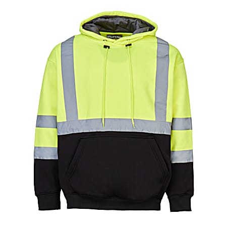 Men's Hi-Vis Yellow/Black Pullover Hoodie