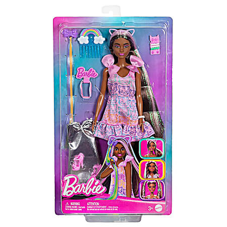 Fun & Fancy Doll & Accessories, Brunette Fashion Doll With Extra-Long Hair & 2 Looks