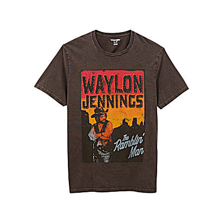 Men's Chocolate Waylon Jennings Short Sleeve Shirt