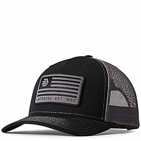 Men's Black/Charcoal Banner Trucker Cap