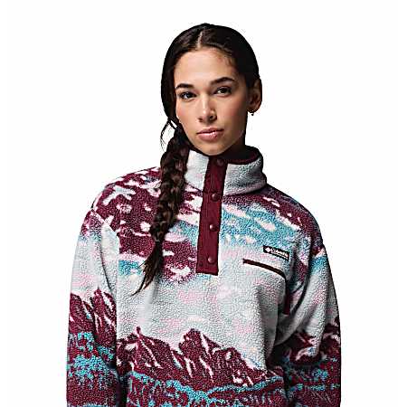 Women's Helvetia II Printed Cropped Half Snap Fleece Pullover