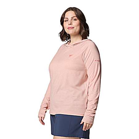 Women's Faux Pink Heather Uncharted Long Sleeve Hoodie