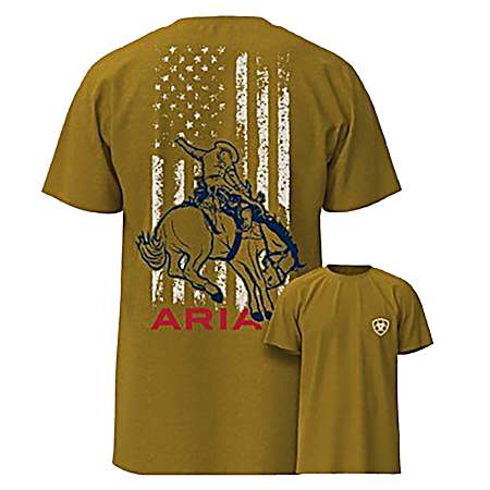 Men's Gold Heather Rodeo Proud Short Sleeve Shirt