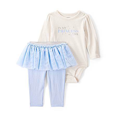 Infant Girls' Blue In My Princess Era Pant Set - 2 Pc