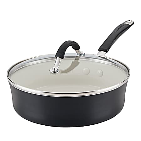 3 Qt Cucina Ceramic Nonstick Saute Pan With Lid - Peppercorn