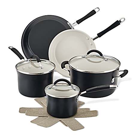 10-Piece Cucina Ceramic Nonstick Cookware Set - Peppercorn