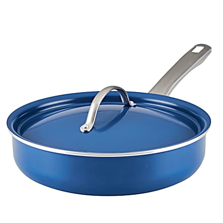 2.75 Qt Ceramic Nonstick Saute Pan With Lid - Blue