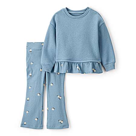 Toddler Girls' Blue Floral Set - 2 Pc