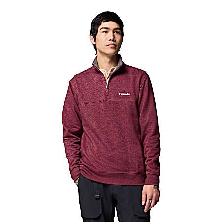 Men's Rich Wine Heather Hart Mountain II Half Zip Sweatshirt