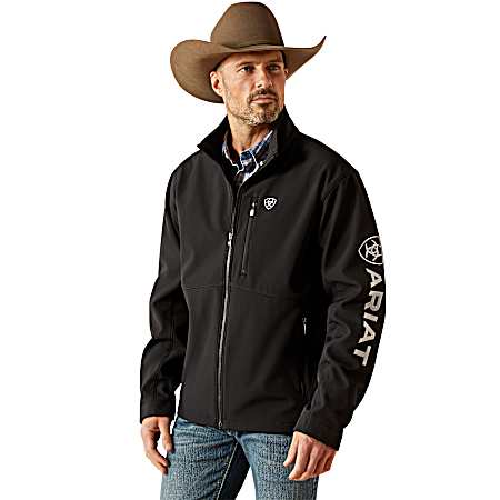 Men's Black Logo Softshell Jacket