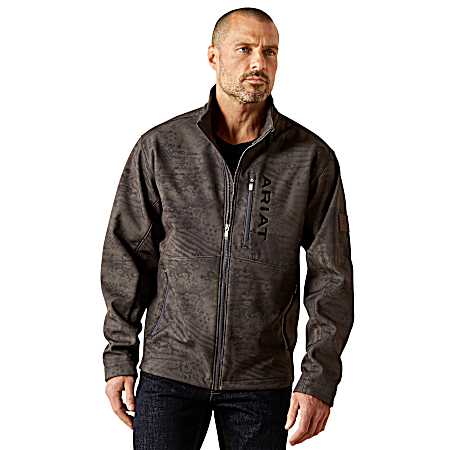Men's Black Patriot Flag Softshell Jacket