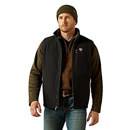 Men's Black Logo Softshell Vest