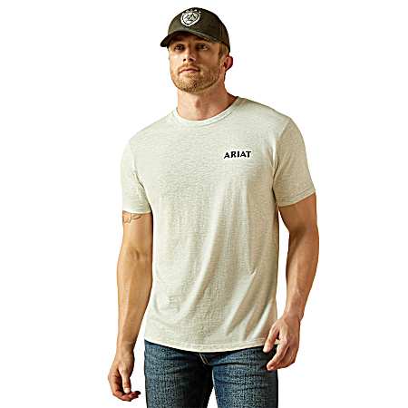 Men's Beige/Khaki Straight Shooter Short Sleeve Shirt