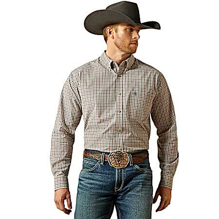 Men's Red Pro Series Trevor Button Front Long Sleeve Shirt