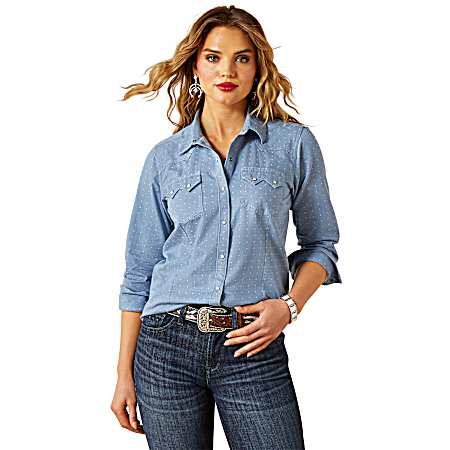 Women's Mercantile Dobby Western Snap Long Sleeve Shirt