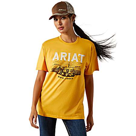 Women's Mustard Keep It Rural Short Sleeve Shirt