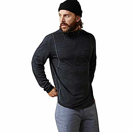 Men's Black Evolution 1/2 Zip Long Sleeve Shirt