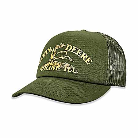 Men's Olive Vintage Logo Trucker Cap