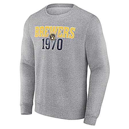 Men's Milwaukee Brewers Gray Heather Out Score Sweatshirt
