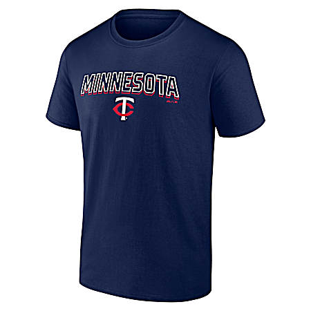 Men's Minnesota Twins Navy Bigger Series Sweep Short Sleeve Shirt