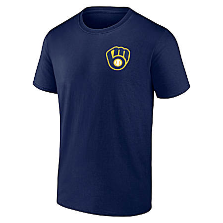 Men's Milwaukee Brewers Navy Take Lead Short Sleeve Shirt