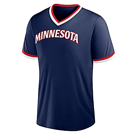 Men's Minnesota Twins Navy Race Ahead Short Sleeve Shirt