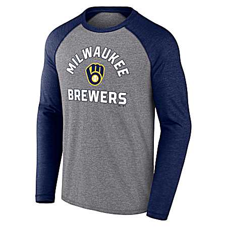 Men's Milwaukee Brewers Navy Reach Out Long Sleeve Shirt
