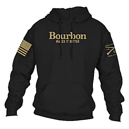 Men's Black Bourbon Makes It Better Pullover Hoodie
