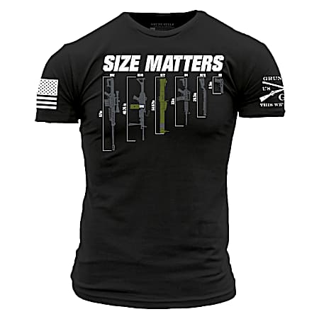 Men's Black Gun Size Matters Short Sleeve Shirt
