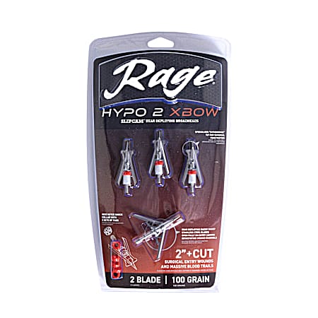 Hypo 2 Crossbow 100 Grain Broadhead - 4 Pk