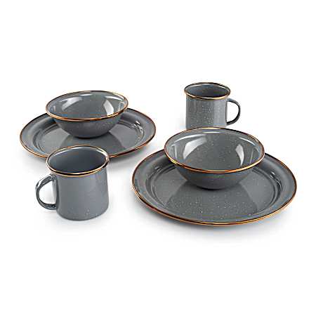 Mesa 2 Person Enamelware Tableset - Earl Grey
