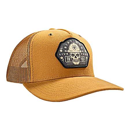 Men's Tan Skull Patch Cap