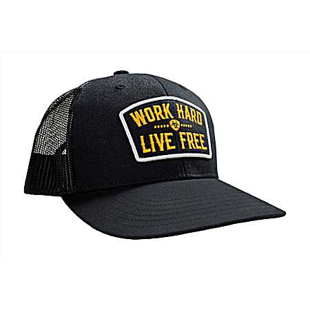 Men's Black Work/Live Patch Cap