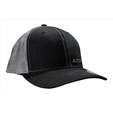 Men's Black Offset Text Cap