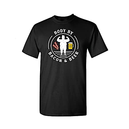 Men's Black Body Beer & Bacon Short Sleeve Shirt