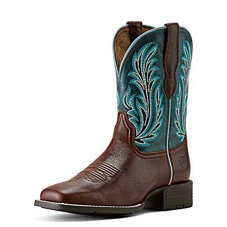 Women's Oiled Teak/Loyal Blue Round Up Filly Boots
