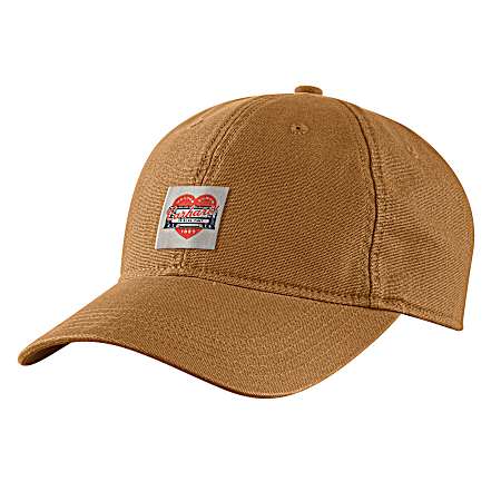 Women's Brown Canvas Embroidered Graphic Cap