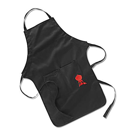 Black/Red Embroidered Barbecue Apron