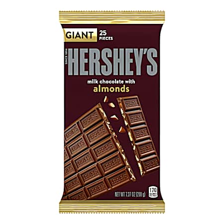 7.37 oz Giant Milk Chocolate & Almonds Candy Bar