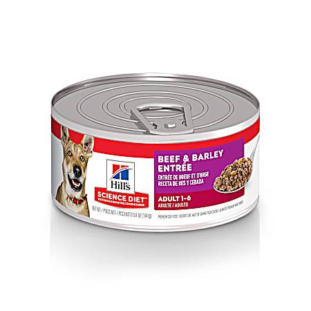Science Diet Adult 1-6 Beef & Barley Entrée Wet Dog Food, 13 oz Can