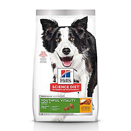 Science Diet Adult 7+ Senior Vitality Chicken & Rice Dry Dog Food, 21.5 lbs