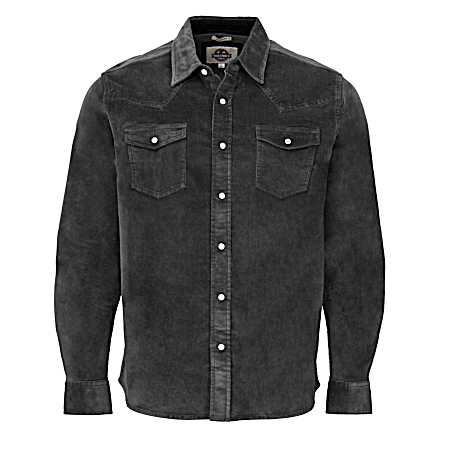 Men's Western Corduroy Long Sleeve Shirt