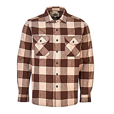 Men's Brawny Button Front Long Sleeve Flannel