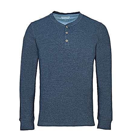 Men's Heathered Waffle Long Sleeve Henley
