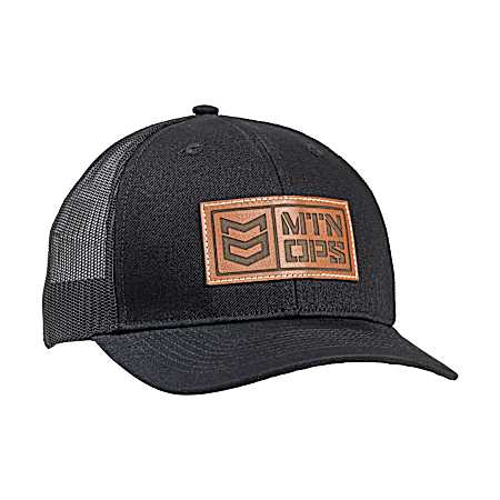 Men's Black Genuine Patch Cap