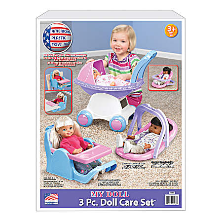 3 pc Doll Care Set