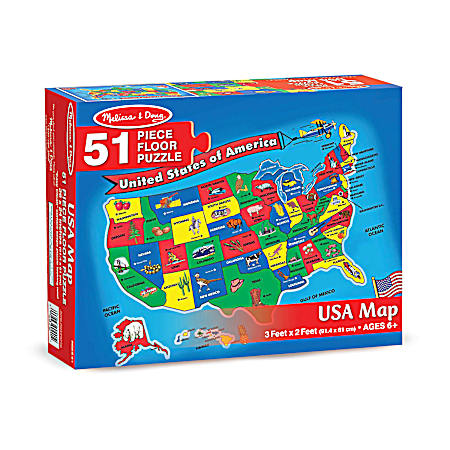 U.S.A. Map 51 pc Floor Puzzle