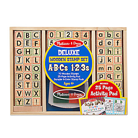 ABCs 123s Deluxe Wooden Stamp Set